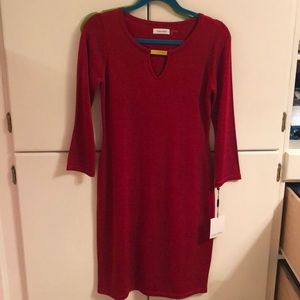 NWT Red Calvin Klein Sweater Dress